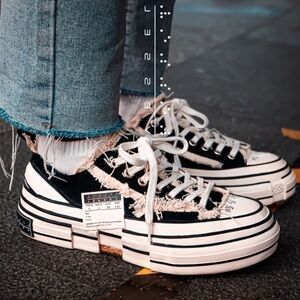 Vessel x Yohji Yamamoto Low Top Canvas Sneakers Black Men 4 Wmns 6